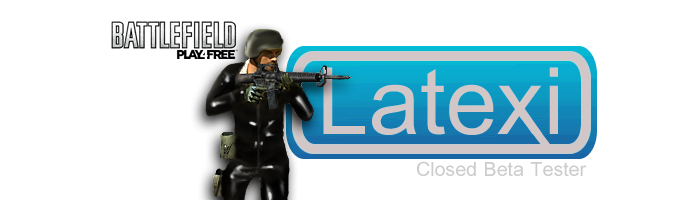 Gepersonaliseerde Battlefield Play4Free-forumsignature voor speler Latexi.