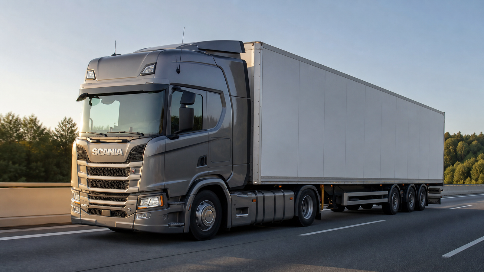 Scénario conceptuelNEXUSavec un camion européen sur un itinéraire principal.