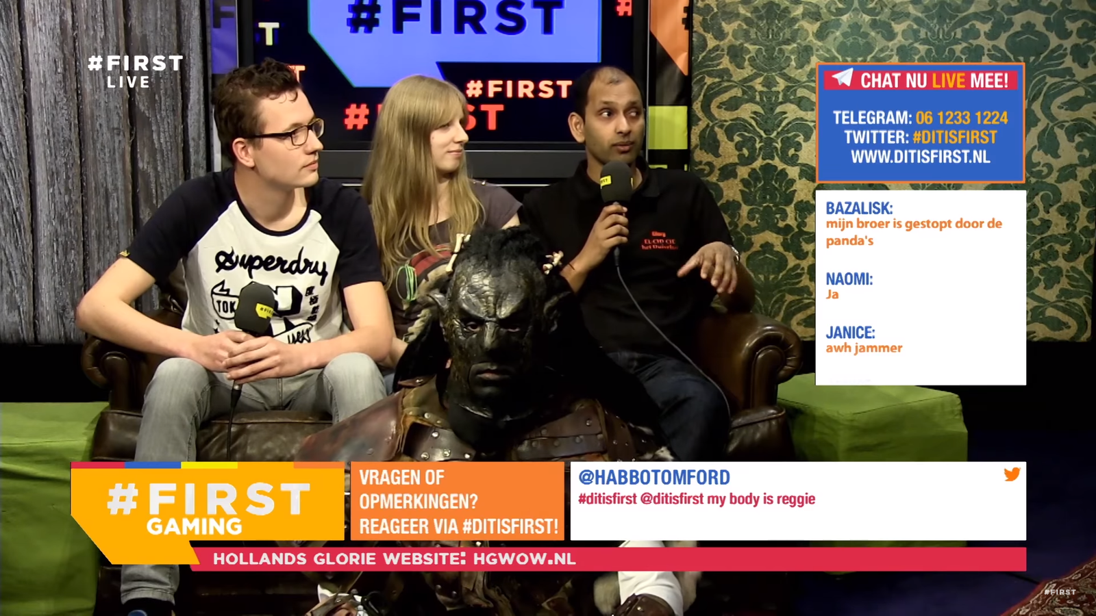 Hollands Glorie in de studio bij #FIRST Gaming.