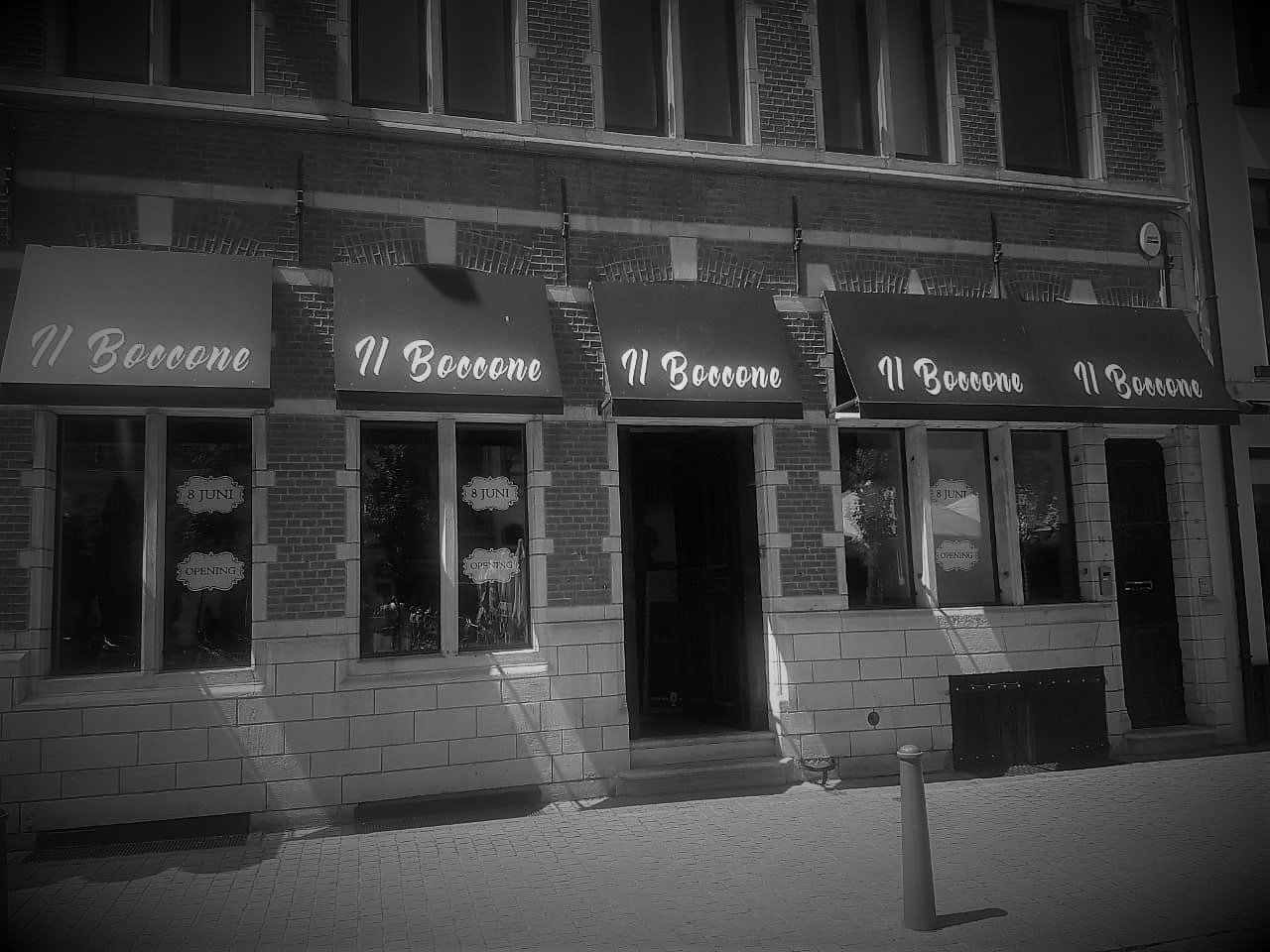 Voorgevel van restaurant Il Boccone aan de Wapper in Antwerpen.