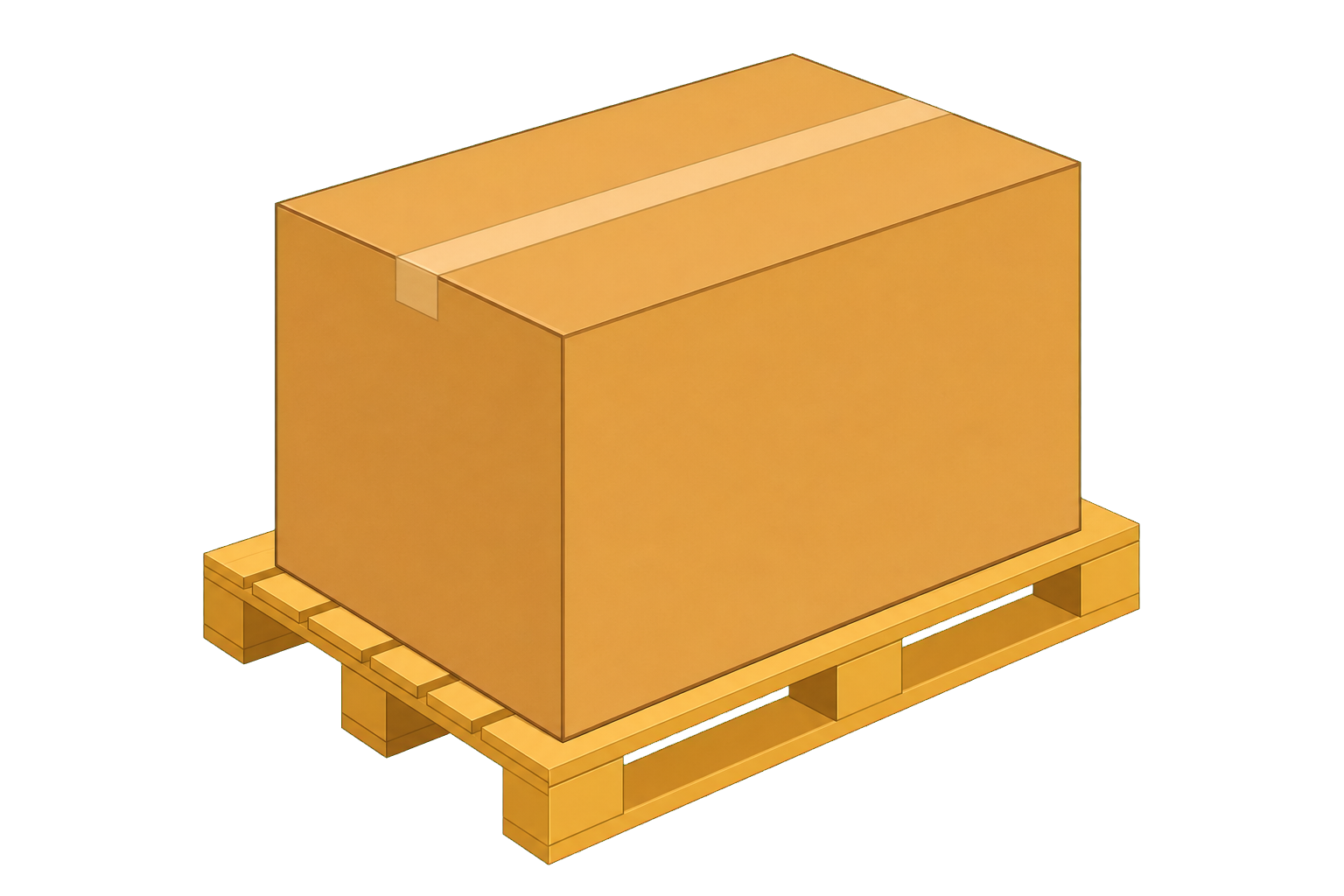 Pallet met doos als visuele beladingscontrole in NEXUS